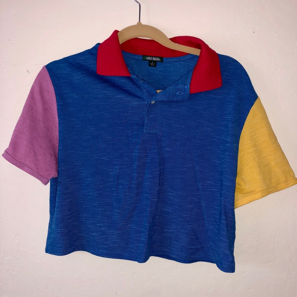 Color Block Crop Top